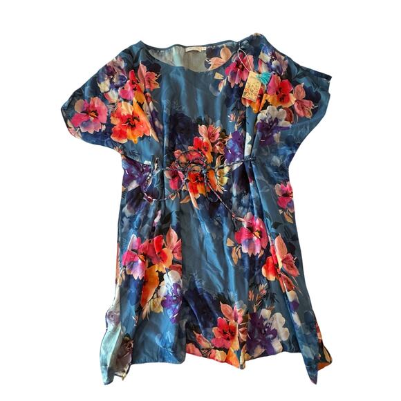 NEW W TAGS Johnny Was Women's SUMMER DAYS DRESS WITH BRAIDED TIE XS Floral Silk - Picture 4 of 10